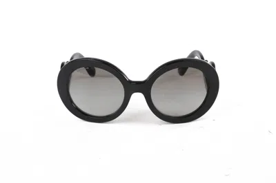 Prada Round Acetate Sunglasses In Black