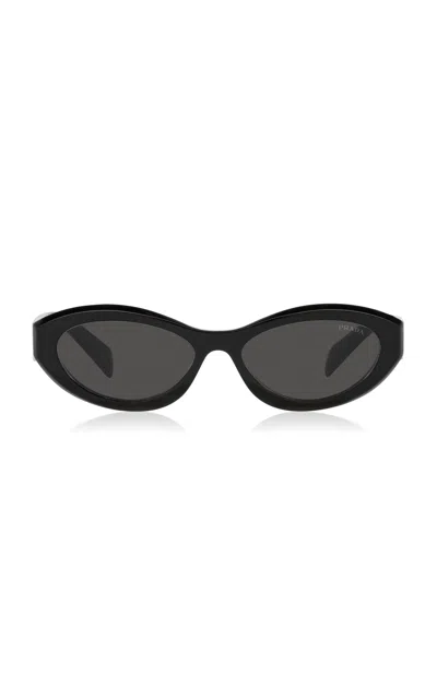Prada Round Cat-eye Acetate Sunglasses In Black