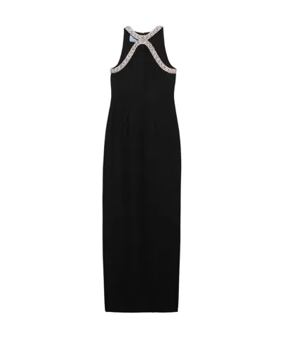 Prada Round Collar Sleeveless Dress In Black
