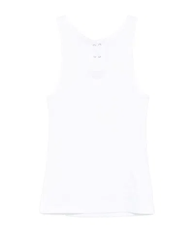 PRADA PRADA TRIANGLE-PATCH SCOOP NECK TANK TOP