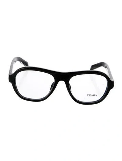 Pre-owned Prada Round Eyeglasses In Black/clear