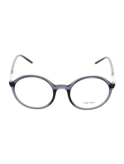 Pre-owned Prada Round Eyeglasses In Blue