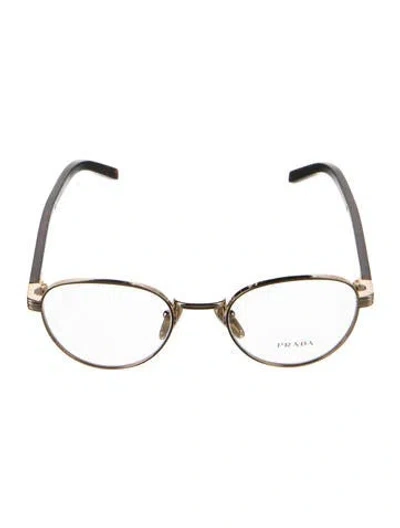 Pre-owned Prada Round Eyeglasses In Brown