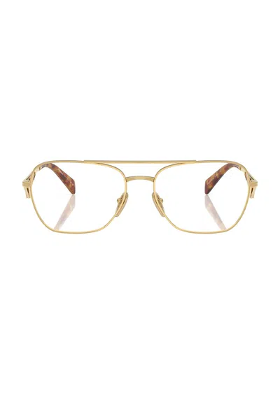 Prada Round Eyeglasses In Gold