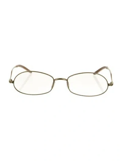 Pre-owned Prada Round Eyeglasses In Gold