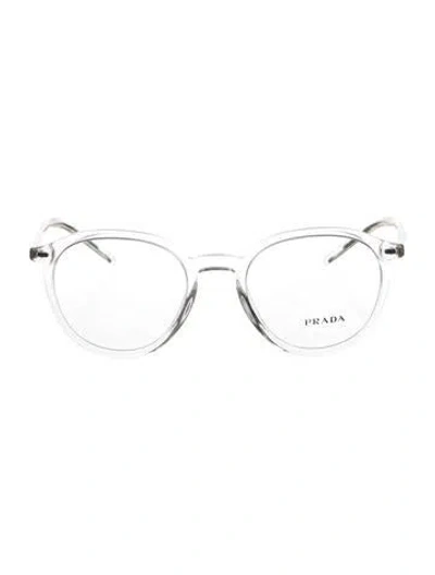 Pre-owned Prada Round Eyeglasses In Silver