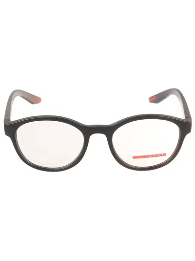 Prada Round Frame Clear Lense Glasses In Dg01o1