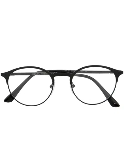Prada Round-frame Eyeglasses In Black
