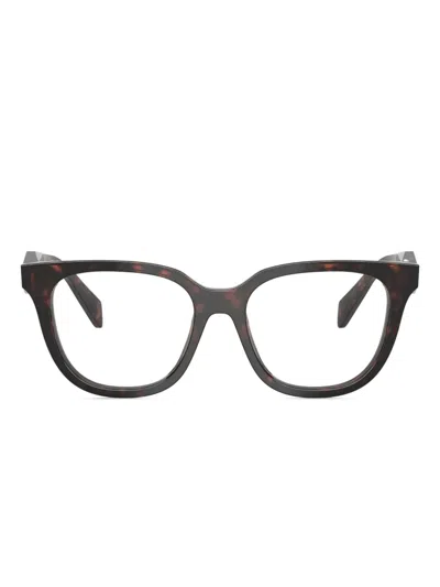 Prada Round-frame Glasses In Brown
