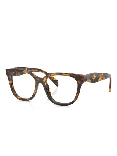 Prada Round-frame Glasses In Brown