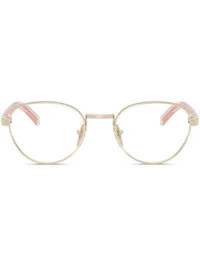 Prada Round Frame Glasses In Gold