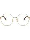 Prada Round-frame Glasses In Gold