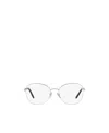 Prada Round Frame Logo Flat Mirror In Gray