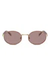 Prada Womens Brown Pr B56s Round-frame Metal Sunglasses In Brown