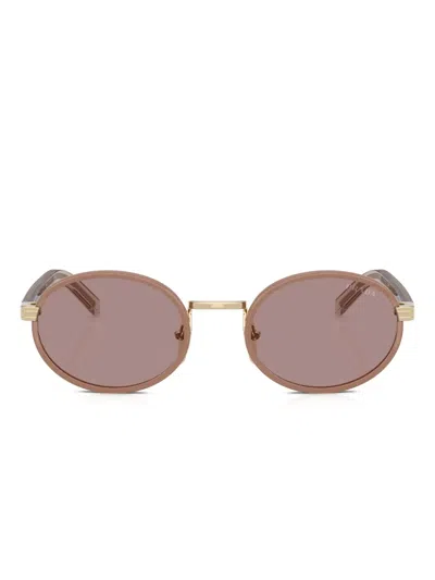 PRADA ROUND-FRAME METAL SUNGLASSES
