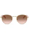 Prada Round-frame Sunglasses In ゴールドトーン