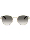 Prada Womens Gold 65zs Oval-frame Metal Sunglasses In 金色