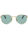 Prada Round-frame Sunglasses In Gold