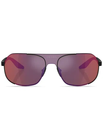 Prada Round-frame Sunglasses In Black