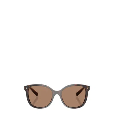 Prada Round-frame Sunglasses In Brown