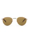Prada Sunglasses With The Iconic Metal Plaque In Gold