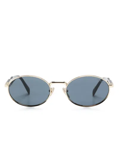 Prada Sonnenbrille Mit Rundem Gestell In Gold