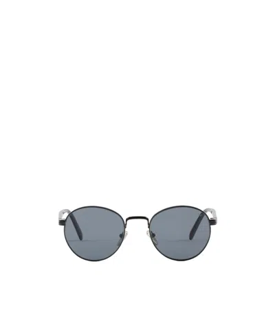 Prada Sunglasses With The Iconic Metal Plaque In Polarized Black Lenses
