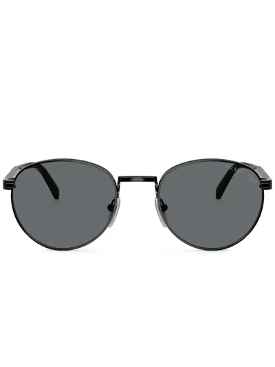 Prada Sonnenbrille Mit Rundem Gestell In Schwarz