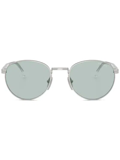Prada Round-frame Sunglasses In Silver