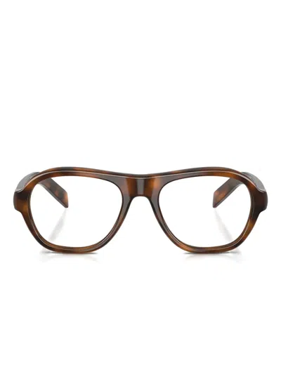 PRADA ROUND-FRAME TORTOISESHELL GLASSES