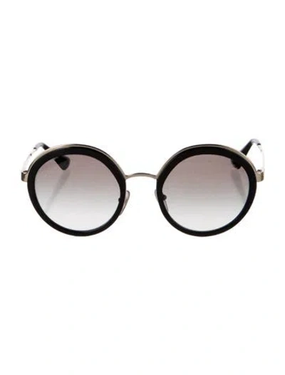 Pre-owned Prada Round Gradient Sunglasses In Black