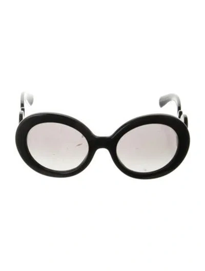 Pre-owned Prada Round Gradient Sunglasses In Black