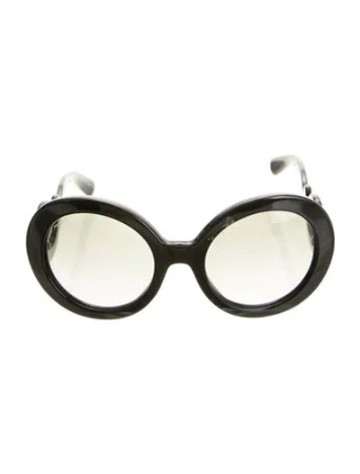 Pre-owned Prada Round Gradient Sunglasses In Black