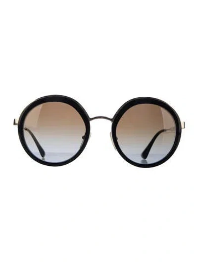 Pre-owned Prada Round Gradient Sunglasses In Black