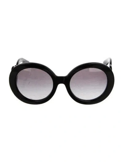 Pre-owned Prada Round Gradient Sunglasses In Black