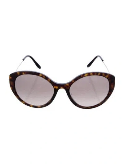 Pre-owned Prada Round Gradient Sunglasses In Brown
