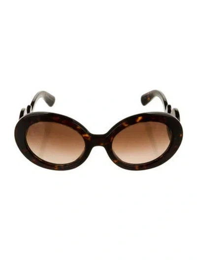Pre-owned Prada Round Gradient Sunglasses In Brown