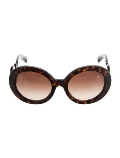 Pre-owned Prada Round Gradient Sunglasses In Brown