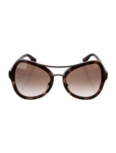 Pre-owned Prada Round Gradient Sunglasses In Brown