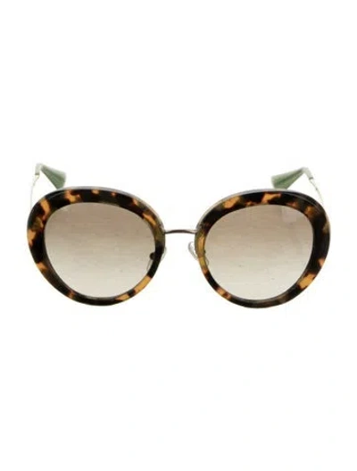Pre-owned Prada Round Gradient Sunglasses In Brown