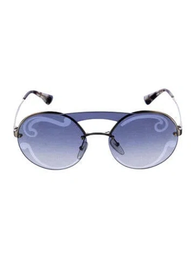 Pre-owned Prada Round Gradient Sunglasses In Gold