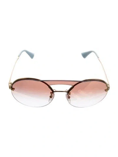 Pre-owned Prada Round Gradient Sunglasses In Multi