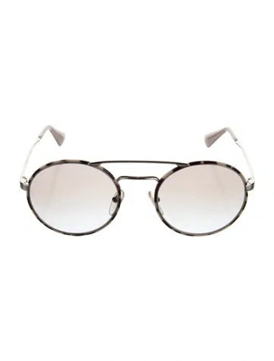Pre-owned Prada Round Gradient Sunglasses In Silver