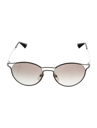 Pre-owned Prada Round Gradient Sunglasses In Silver