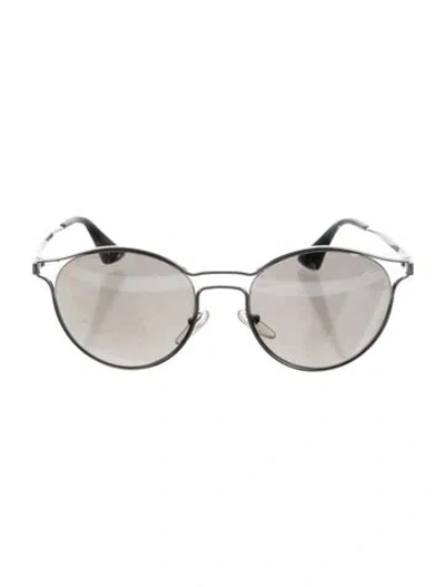 Pre-owned Prada Round Gradient Sunglasses In Silver
