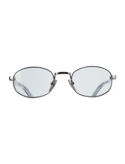 Pre-owned Prada Round Gradient Sunglasses W/ Tags In Clear/silver