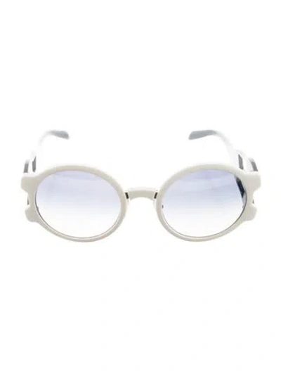 Pre-owned Prada Round Gradient Sunglasses In White