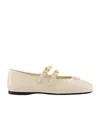Prada Double Strap Ballet Flats Flat Shoes White In White
