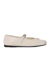 Prada Patent-leather Ballerina Flats In Nude