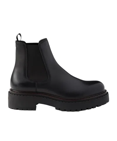 PRADA LEATHER CHELSEA BOOTS